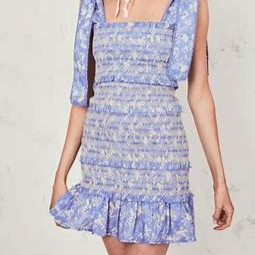 LoveShackFancy Belle Dress Blue